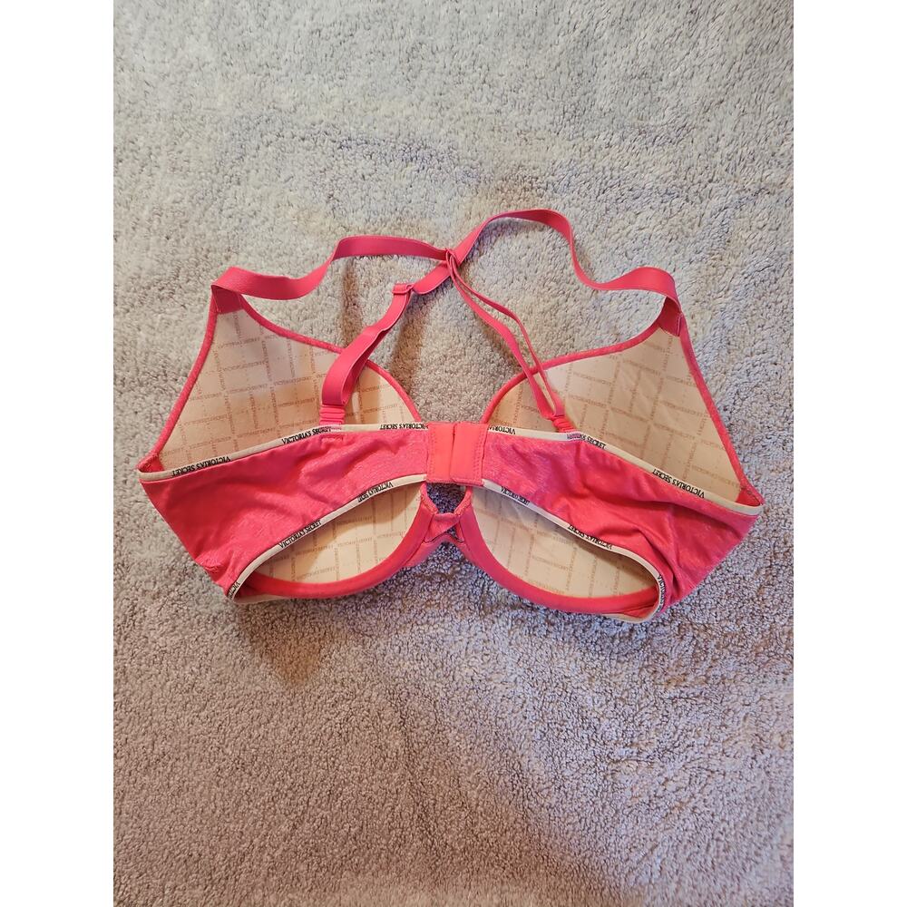 Victoria's Secret Perfect Coverage Bra 34D Pink Padded Underwire Convertible - Picture 3 of 9